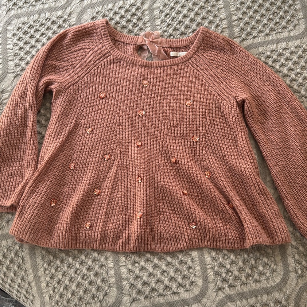 Dusky Pink LC Tie-Back Sweater